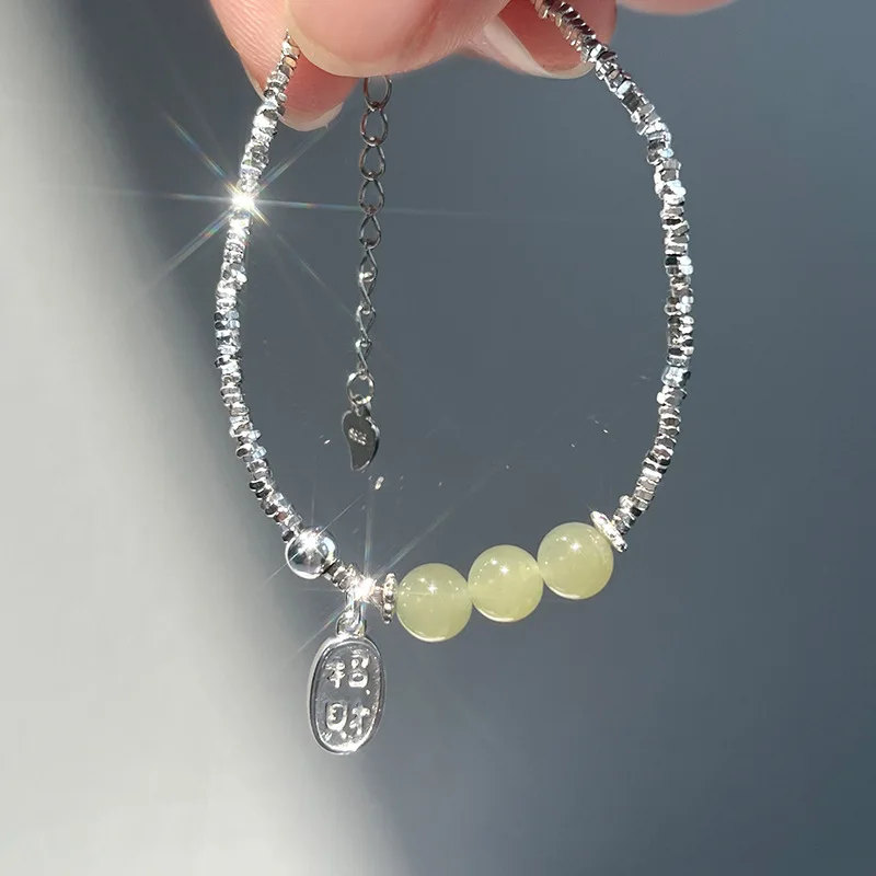 Высокое качество Hetian нефритовый браслет с бусинами для женщин 2024 модный