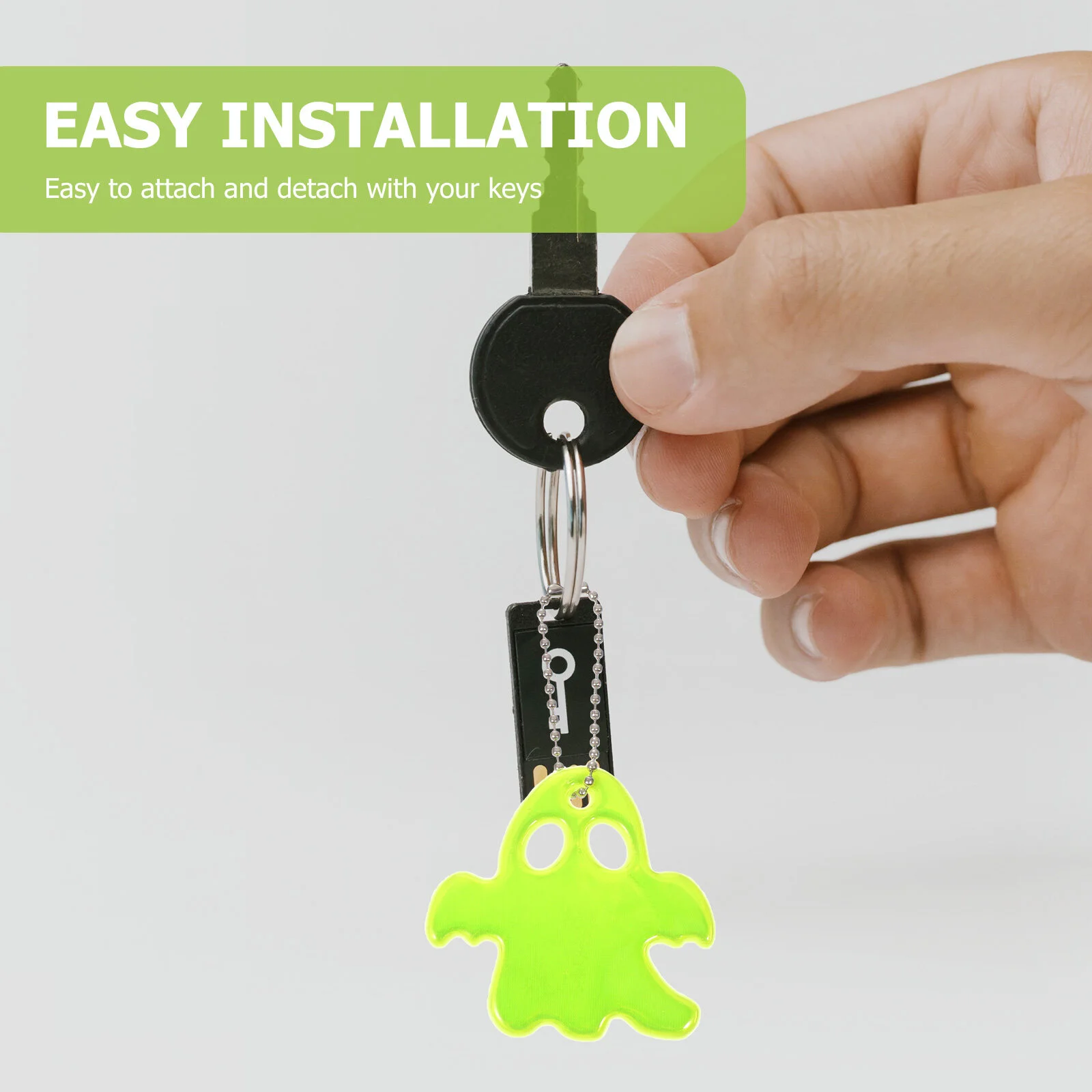 10 Pcs Ghost Reflective Pendant Halloween Night Riding Pendants Keychain Reflector Pvc Lattice Ride Child Bulk Toys Kids