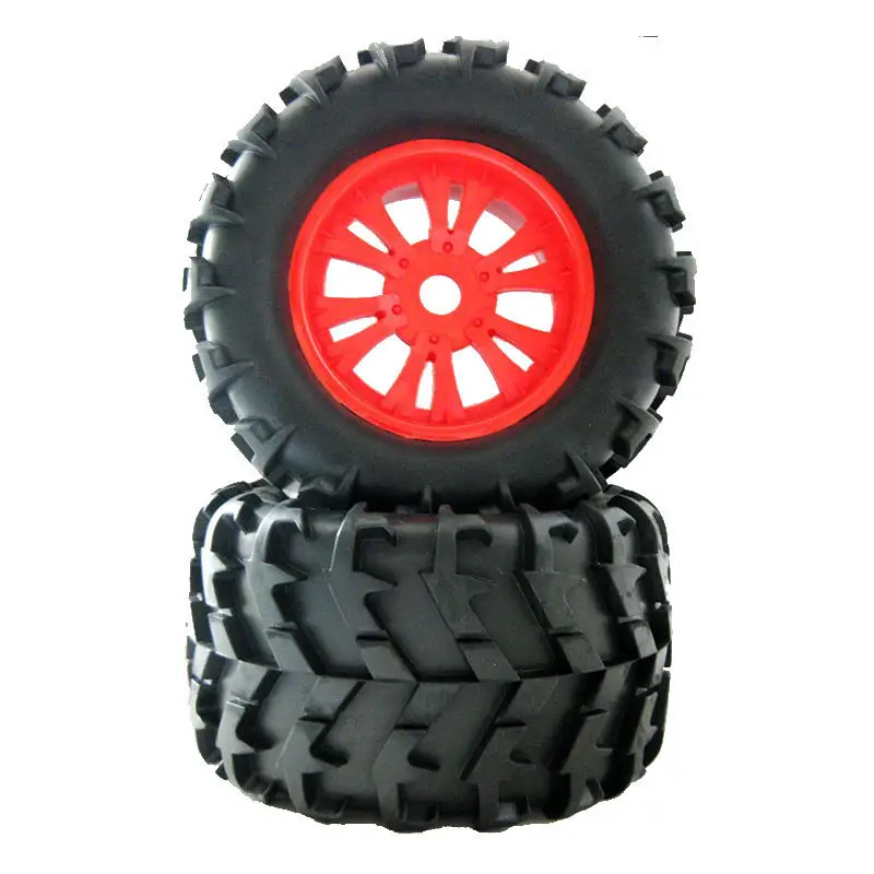 4pcs/lot Rubber Sponge Tires Tyre Rim Wheel For RC 1/8 Nitro Power Off Road HSP Hobby Tyranno Monster Truck Remote Control Car