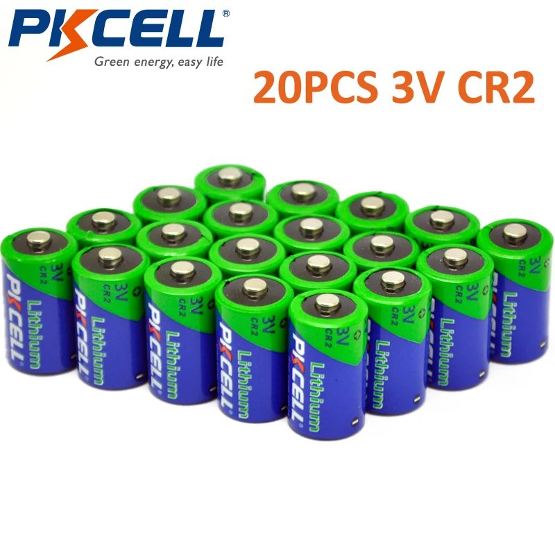 

20 шт., литиевые неперезаряжаемые батарейки 850 мАч 3 в CR2