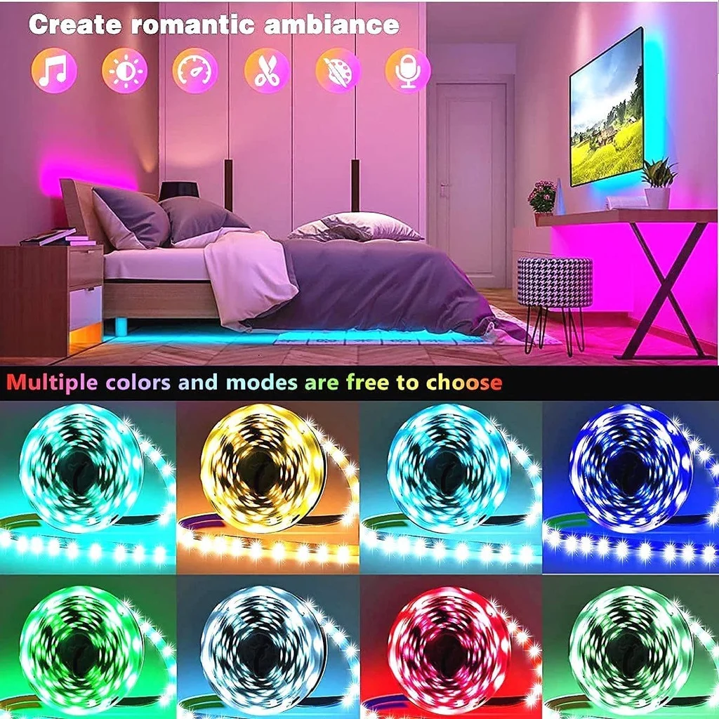 AISITIN Светодиодная лента USB Bluetooth RGB неводонепроницаемая 5 в гибкая м 10 15 20 |