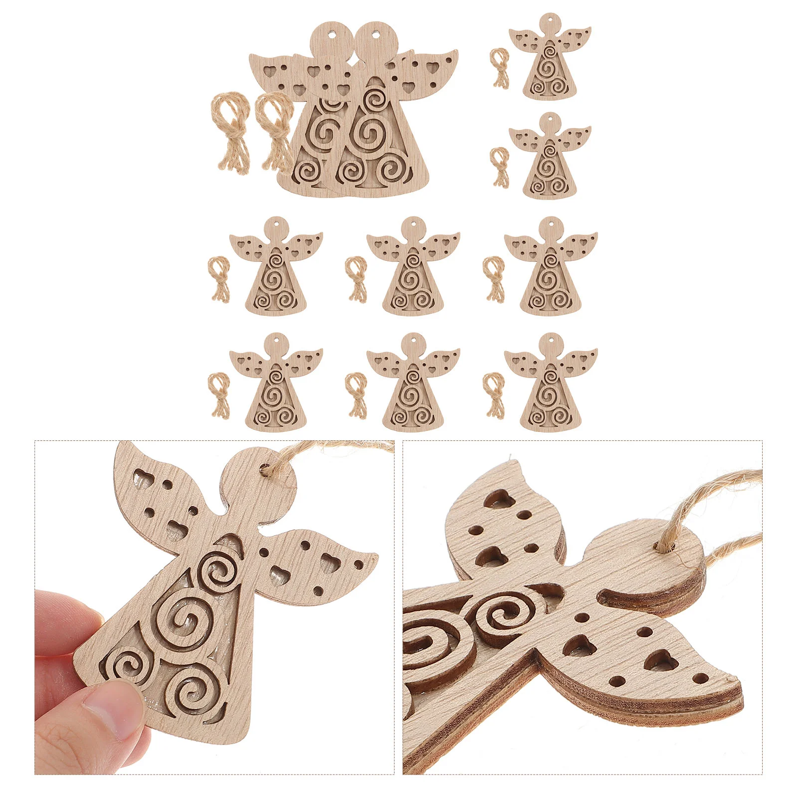 

Christmas Wooden Wood Ornaments Slices Hanging Cutouts Tree Owl Decorations Holiday Decoration Predrilled Gift Tags Xmas Favors