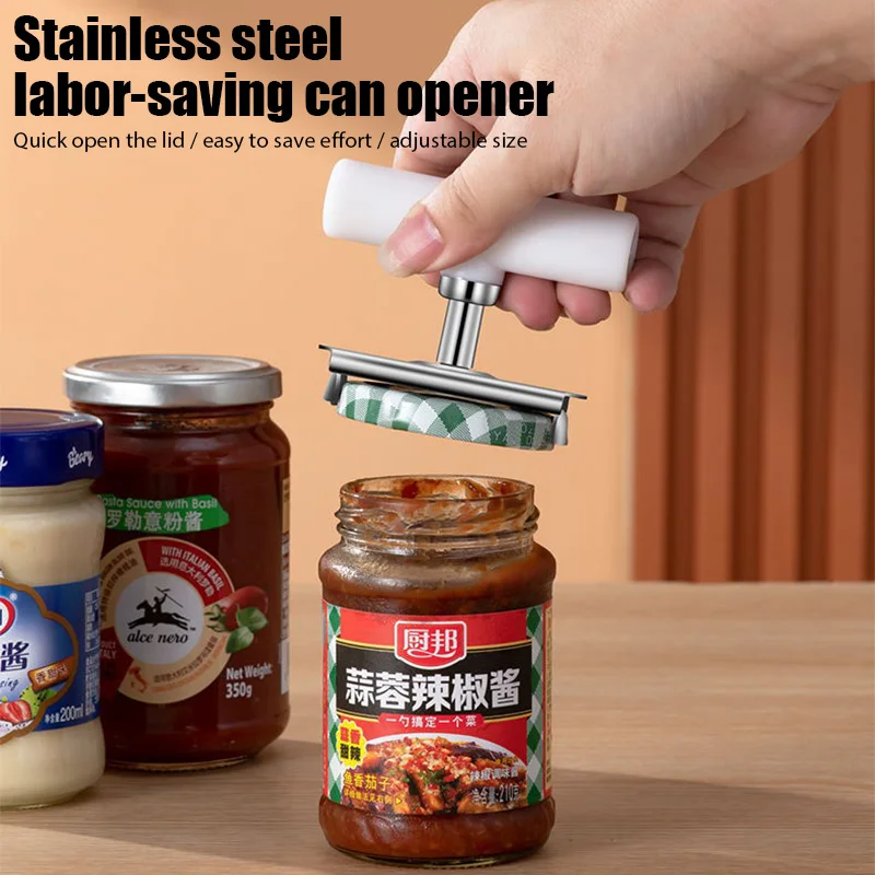 

Регулируемый консервный нож, открывалка из нержавеющей стали с крышками, открывалка для банок, открывалка для бутылок, кухонные аксессуары,...