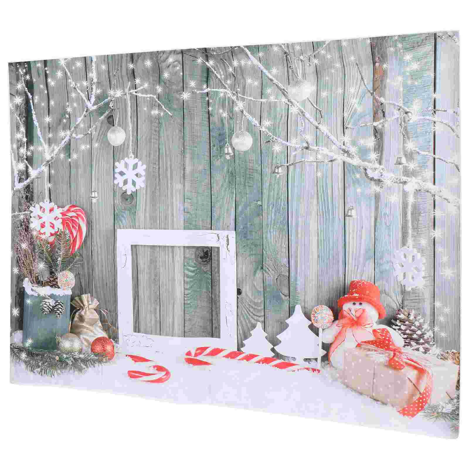 

Christmas Snowflake Background Backdrop Photo Children Blanketwall Xmas Decoration Party Winter Fabric Snow White Snowmanwood