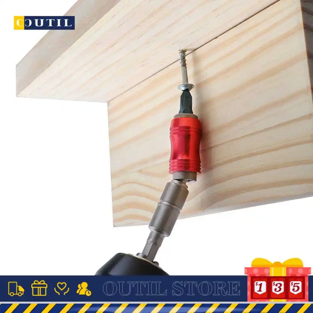 

Adjustable 20° Angle Screwdriver Bit Extension Rod Holder Direction Electric Drill Driver Adapter Rod Sleeve Rotor Replacement