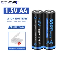 cityork 4 16pcs aa 1 5v li ion rechargeable battery 3000mwh 1 5v aa lithium rechargeable battery aa batteries for remote control