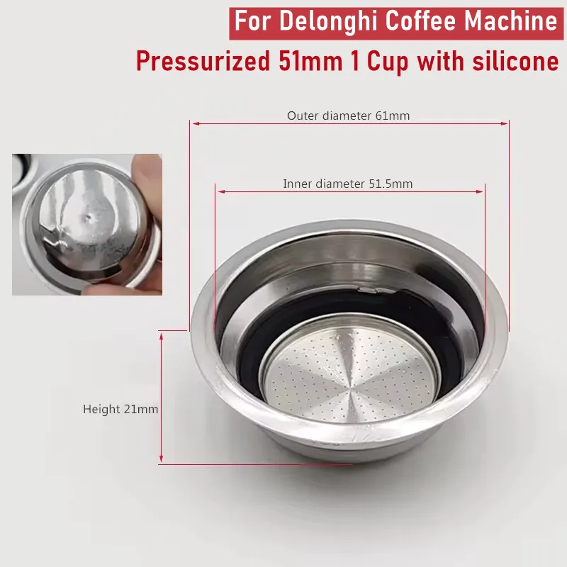Корзина для фильтра для кофе 51 мм нержавеющая сталь для Delonghi ec685 ec680