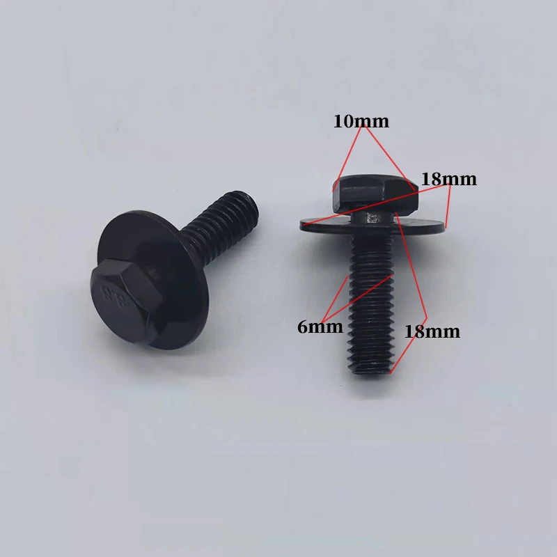 

10 шт. болты кузова автомобиля M6, крышка двигателя, защита от брызг, защита бампера, вкладыш крыла, фиксатор, крепеж, заклепки, винты 6 мм 8,8