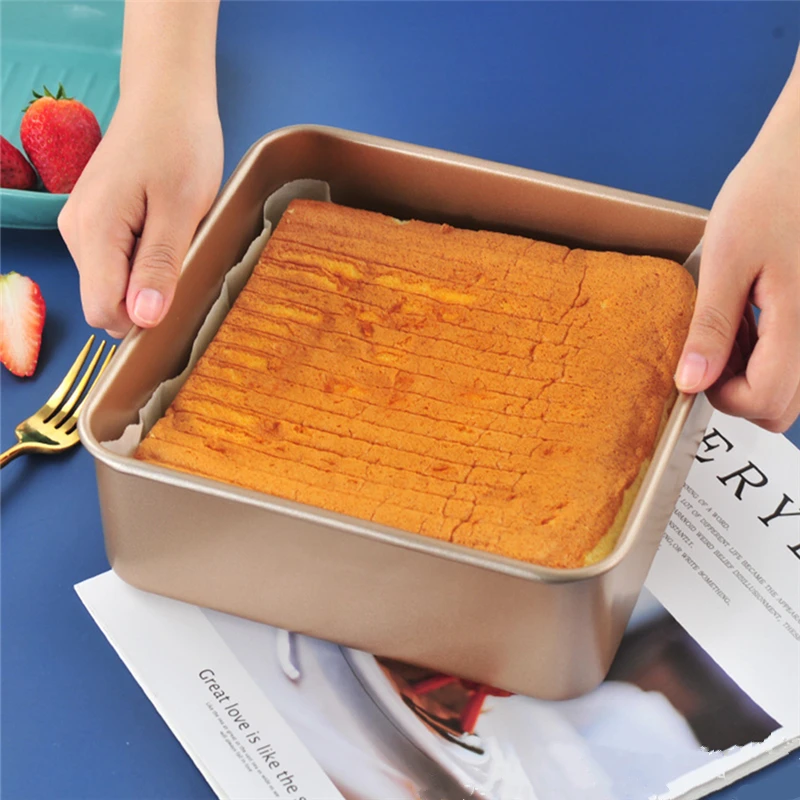 

Square Non-Stick Bread Loaf Pan Carbon Steel DIY Bakeware Cake Toast Golden Tray Molds Mould Kitchen Pastry Baking Tools