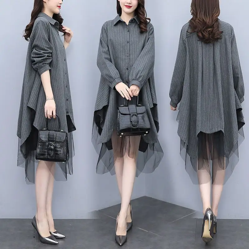 Женская Асимметричная блузка в стиле пэчворк Повседневная однобортная с