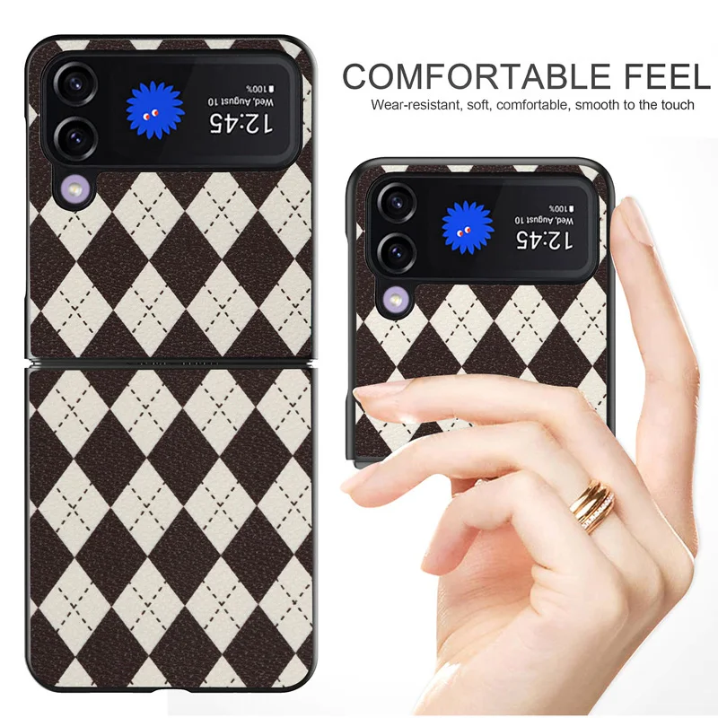 

Чехол-книжка для Samsung Galaxy Z, противоударный защитный флип-чехол ZFlip4 для 4 Z с 3 ромбами