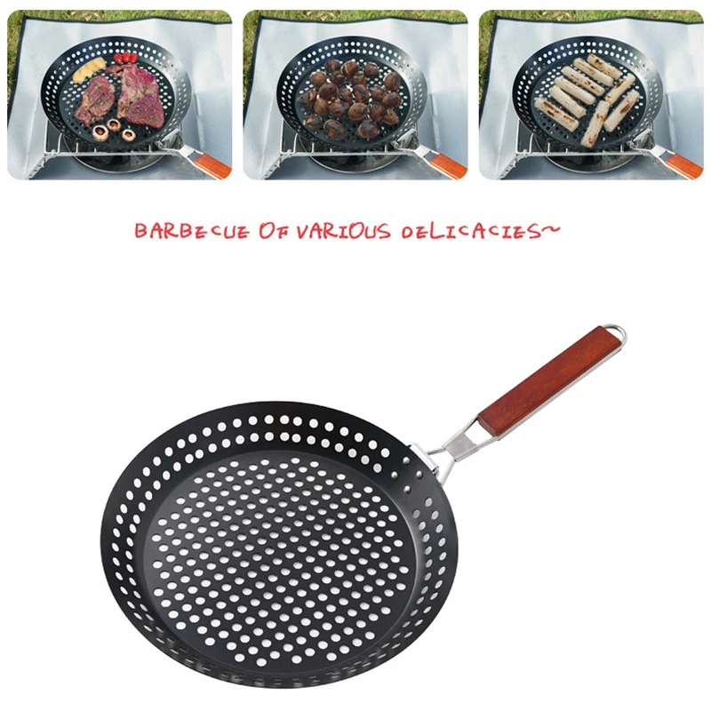 Grill Skillet Ultralight Frying Pan Pizza With Folding Heat For Fry Chapati Cooking Camping