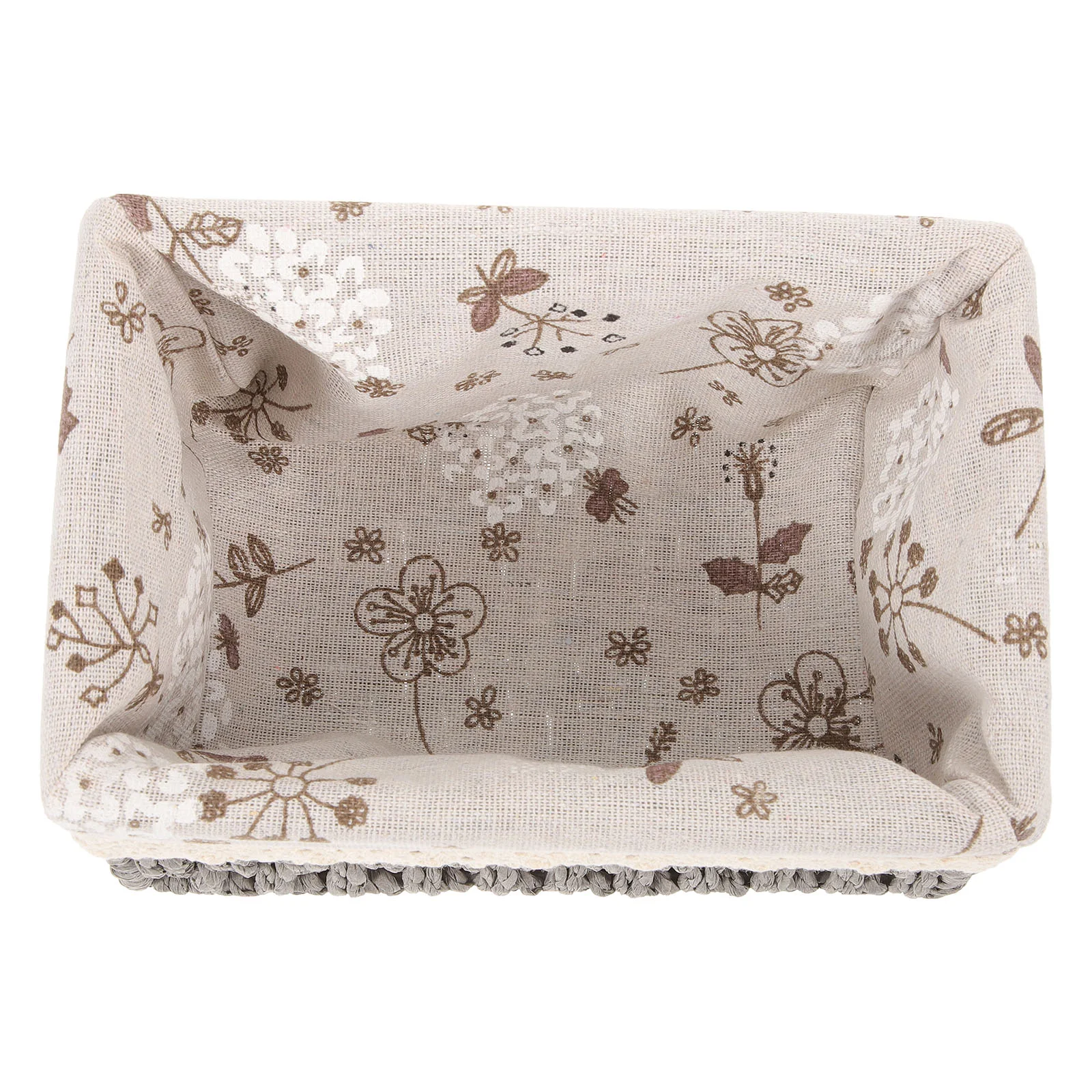 

Fabric Desktop Storage Basket Sundries Holder Decorative Multipurpose Finishing Iron Woven With Liner Sundry