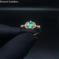 925 Silver Ring Emerald 5mm*7mm Princess Cut Natural Colombian Emerald Wedding Ring for Women Luxury African Jewelry