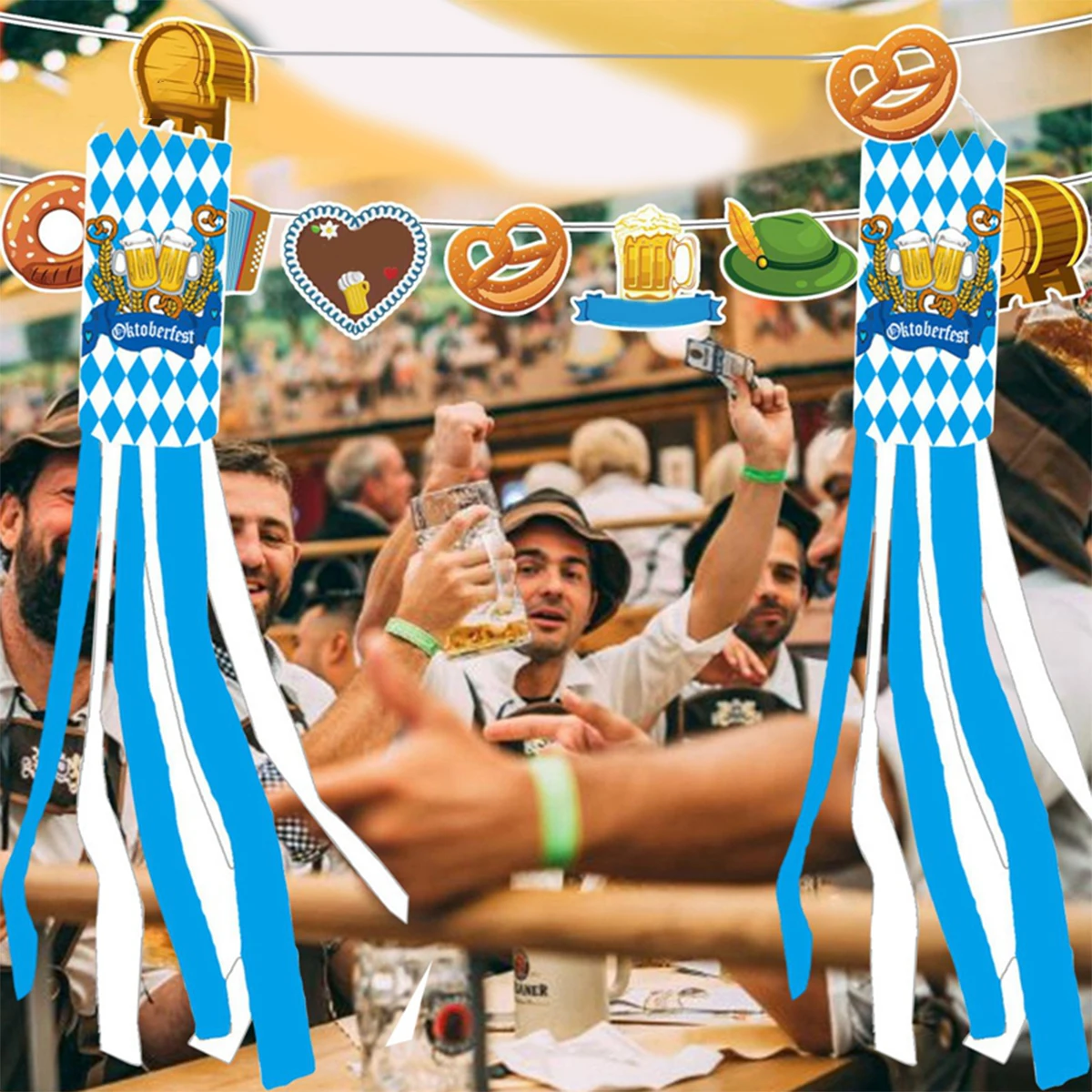 Октоберфест баварский флаг ветроуказатель открытый подвесной ветровой носок