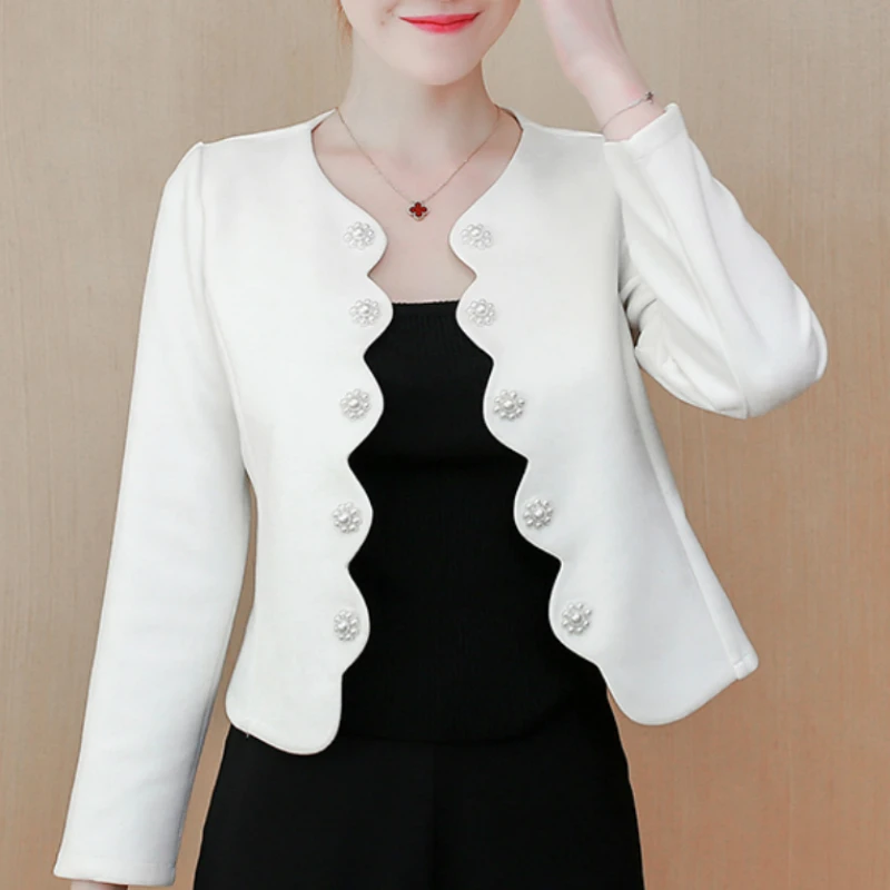 

2022 Autumn New Simple Solid Color Long-sleeved Jacket Coat Women's Fashion Elegant Coat Women
