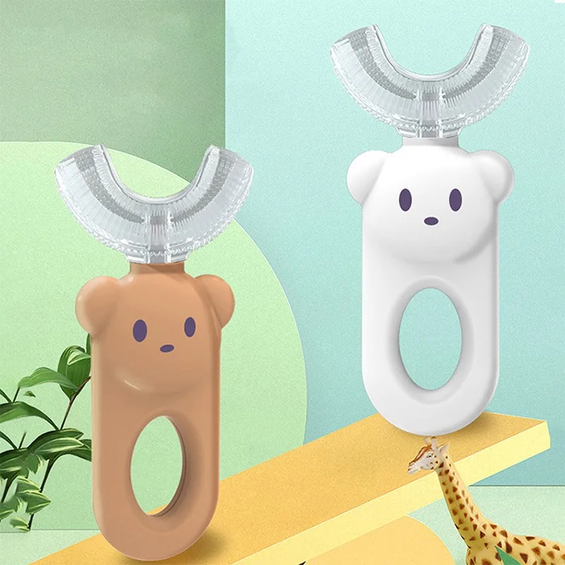 

Children U-Shape Toothbrush Kids Teeth Oral Care Cleaning Brush Soft Silicone Teeth Whitening Cleaning Tool Brush 2-12 Years
