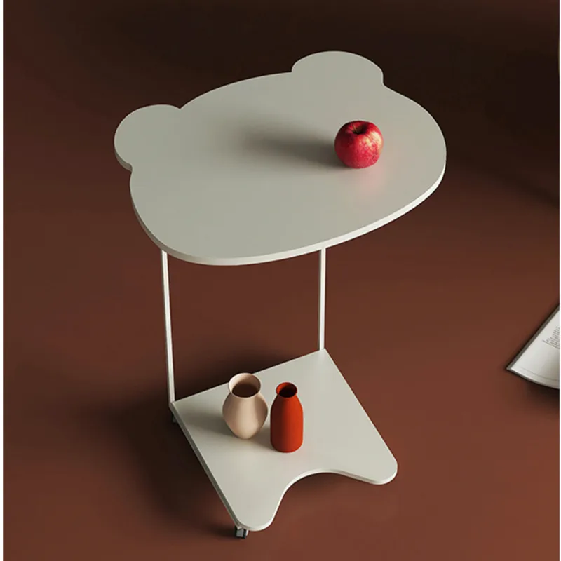 

Простой современный журнальный столик креативный прикроватный столик с пандой двухслойная конструкция мебель для спальни удобный белый ночной столик с шкивом