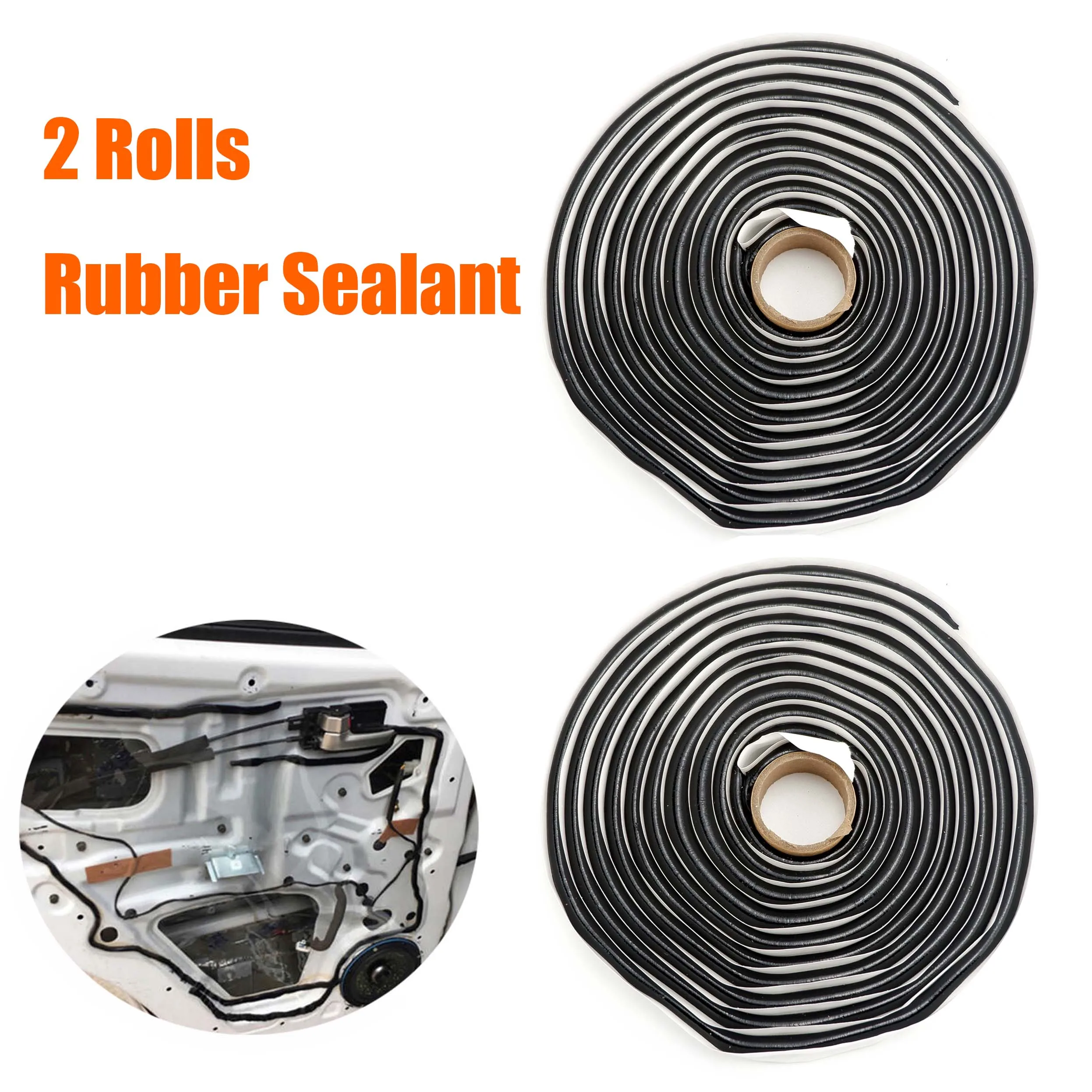 

2 Rolls of 4M Butyl Rubber Glue Sealant For Car Truck Headlight LED Retrofit Reseal Strip Black Headlight Glue