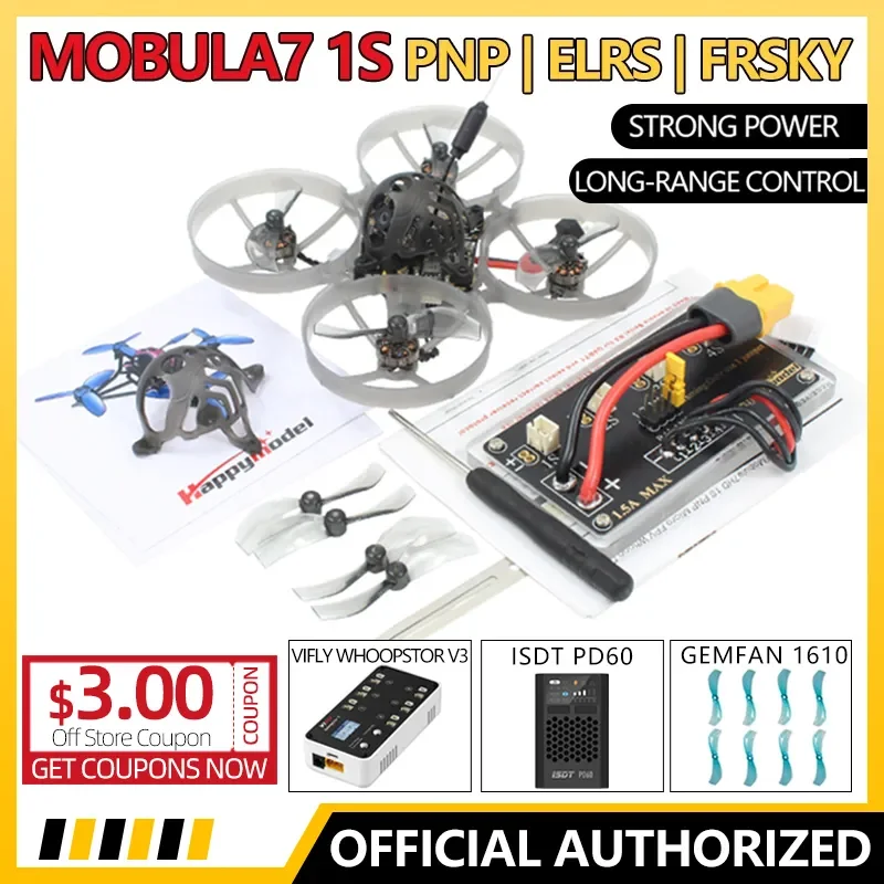 Happymodel Mobula7 1S 75 мм микро FPV оптовый Дрон Квадрокоптер Mobula 7 Runcam Nano3 бесщеточный двигатель открытого VTX 2,4G ELRS Радиоуправляемый приемник