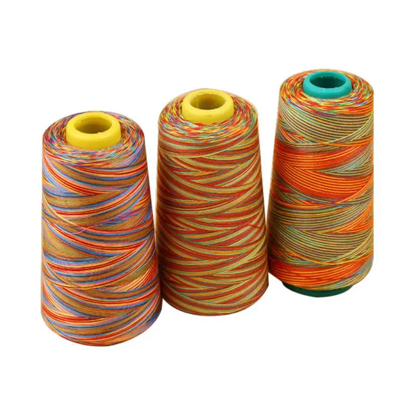 

50JB Yards Multicolored Graident Rainbow Polyester Embroidery Sewing Thread Stitching Yarn DIY Craft Knitting Accessories