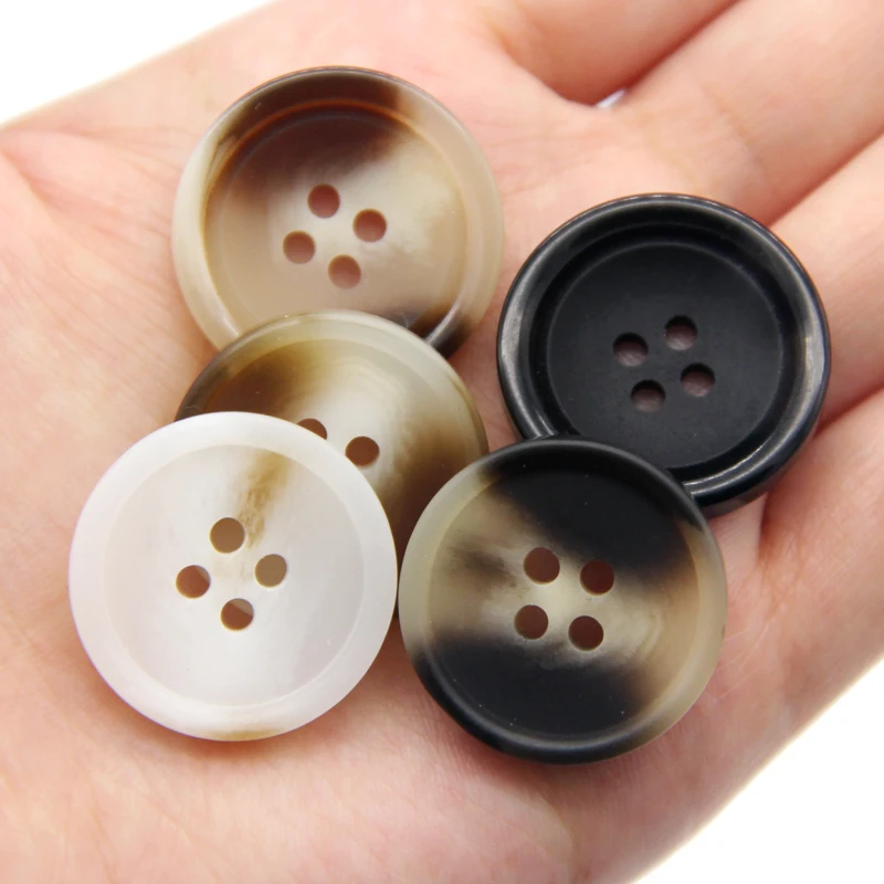 15/25/30mm Resin Imitation Horn Black Large Buttons For Clothing Sweater Suit Coat Vintage Decorations DIY Accessories Wholesale images - 6