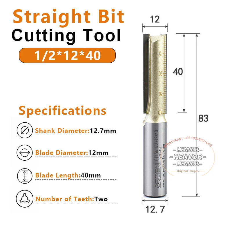 Фреза Arden Long Straight с хвостовиком 12 дюйма, 2 зуба, твердосплавная, для деревообработки, фрезерования, ЧПУ, для МДФ и фанеры (art.: 3920dbd417485) - 3920dbd417485