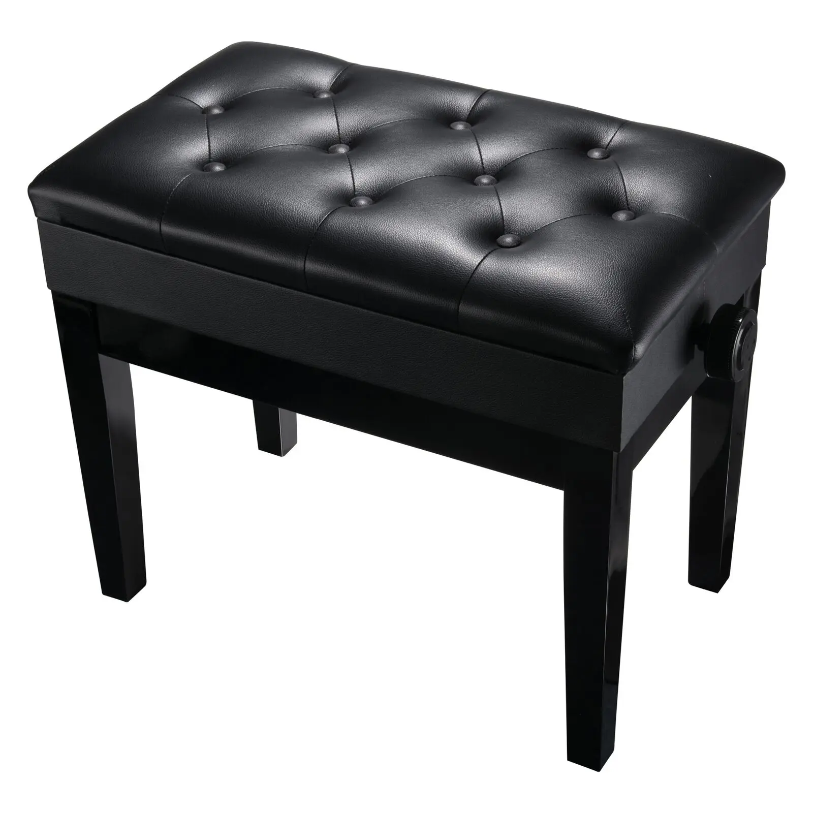

22 X13 X19 Durable Concert Piano Bench with Ergonomic Upholstered Cushion Black