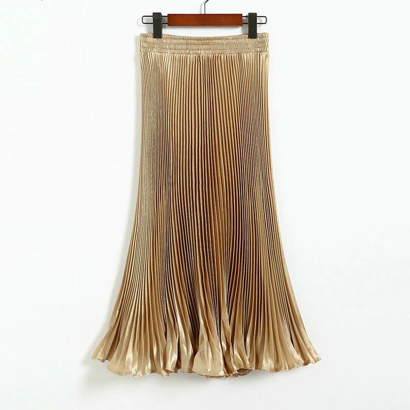 

Elastic High Waist Summer Skirts Women Fashion Pleated Skirt Long Maxi Autumn Winter Skirts Faldas Mujer Moda 2022 Jupe Femme