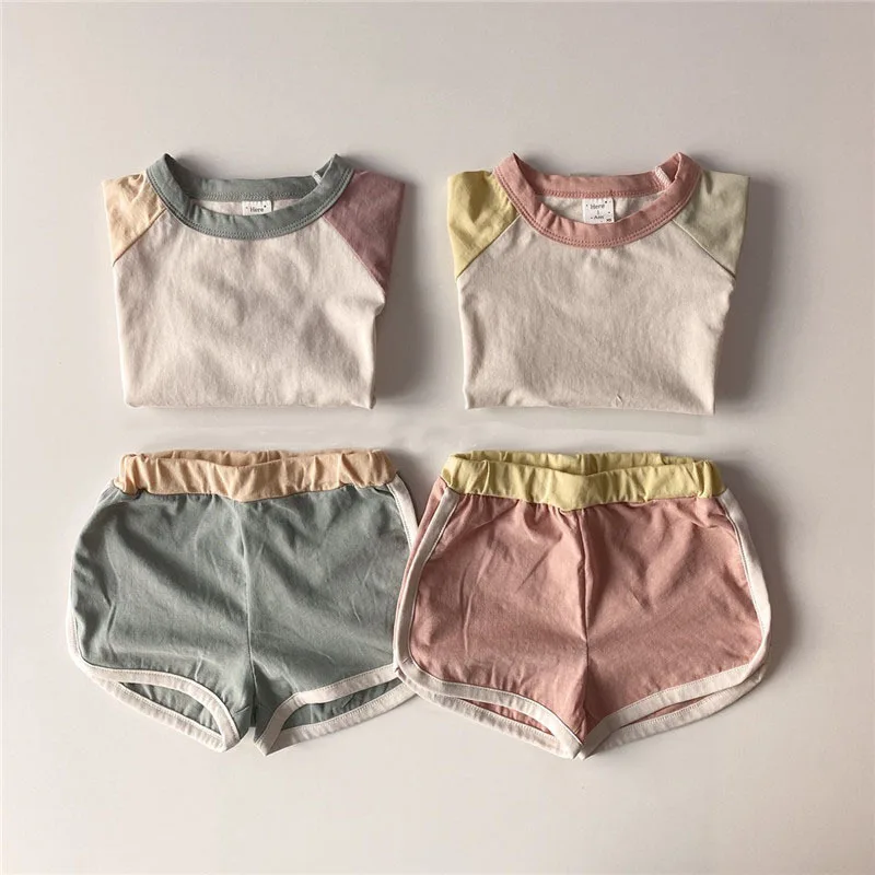 2023 New Children Summer Short Sleeve T Shirts + Shorts 2pcs Suit Baby Girl Casual Clothes Set Cotton Infant Boy Outfits