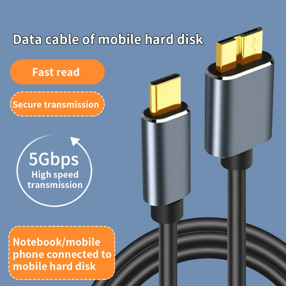 

Top Sale Usb C To Micro B Cable For Smart Phone Usb 3.0 For Pc For Hard Drive Data Connector Adapter Pc Accessories 5gbps Type C