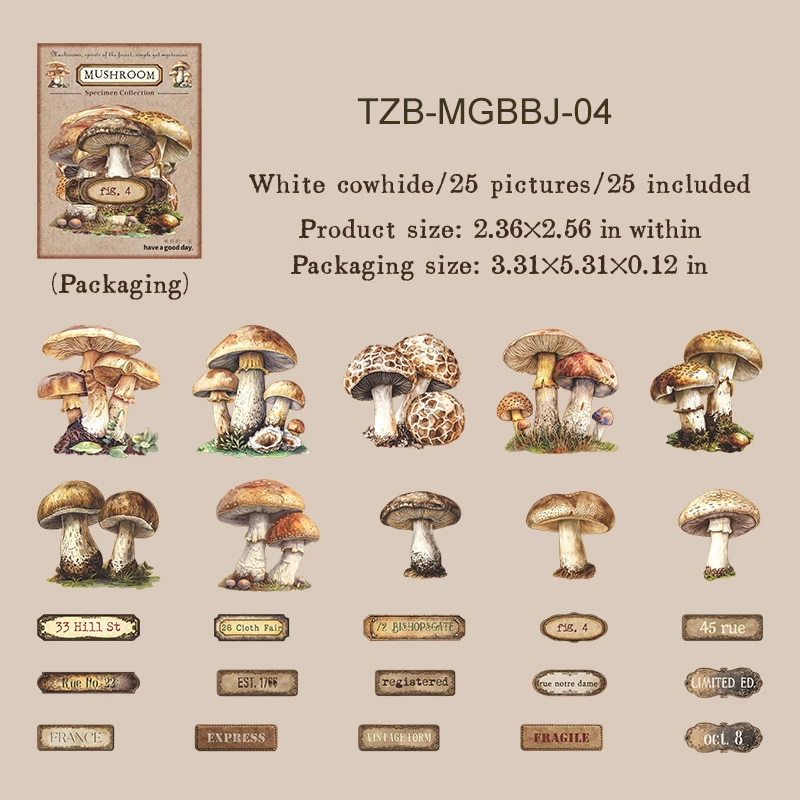 

Jianwu наклейки для коллажа "Грибная коллекция"