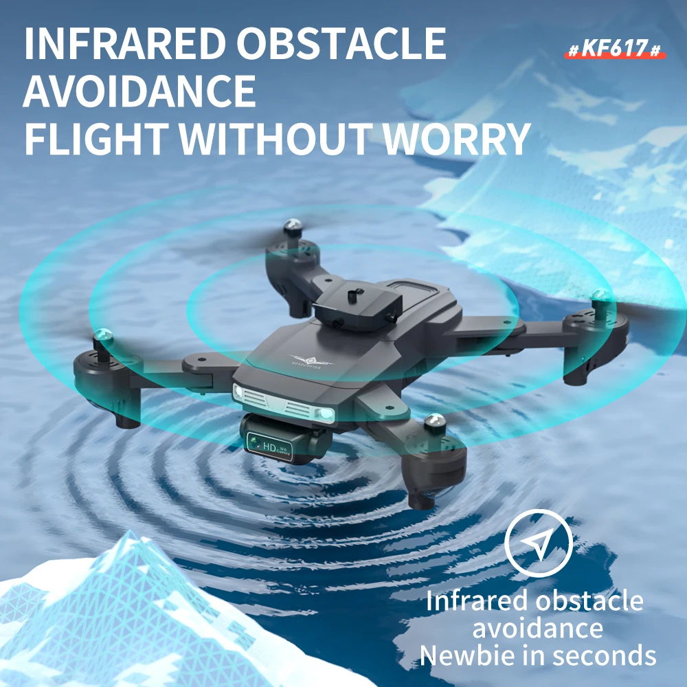 KF617 Дрон 4K Профессиональный с двойной камерой FPV 5G WIFI мини GPS инфракрасный
