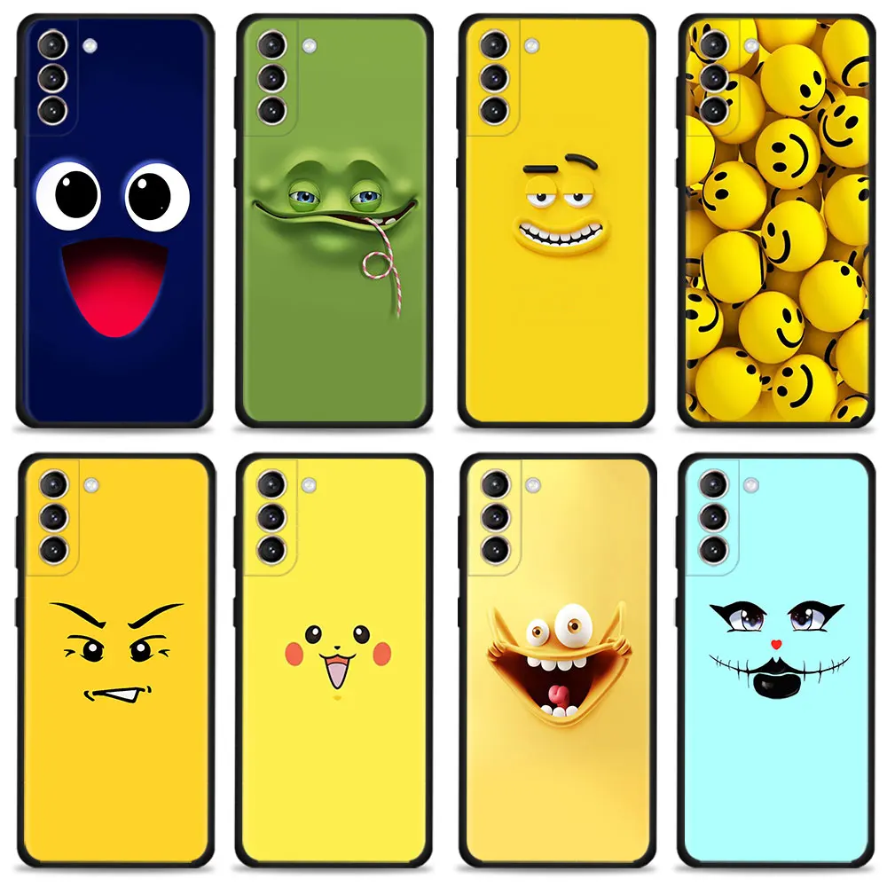 

For Samsung Galaxy S22 Ultra 5G S7 S10e S10 S8 S21 Plus S20 FE 2022 S9 Luxury Celulares Cute Face Phone Funda