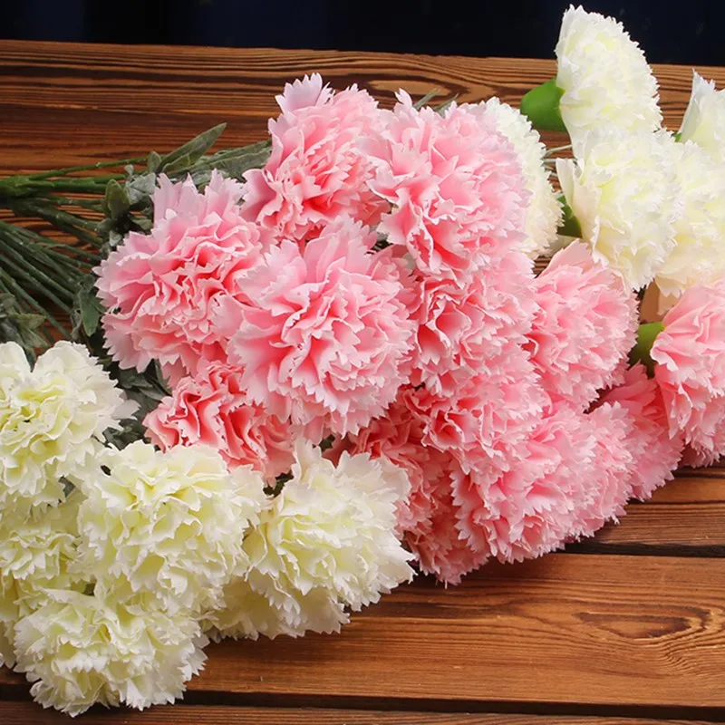 

Artificial Flowers Silks Carnations Fake Bouquet for Home Garden Bridal Wedding Party Table Outdoor Artificial Flower Decor