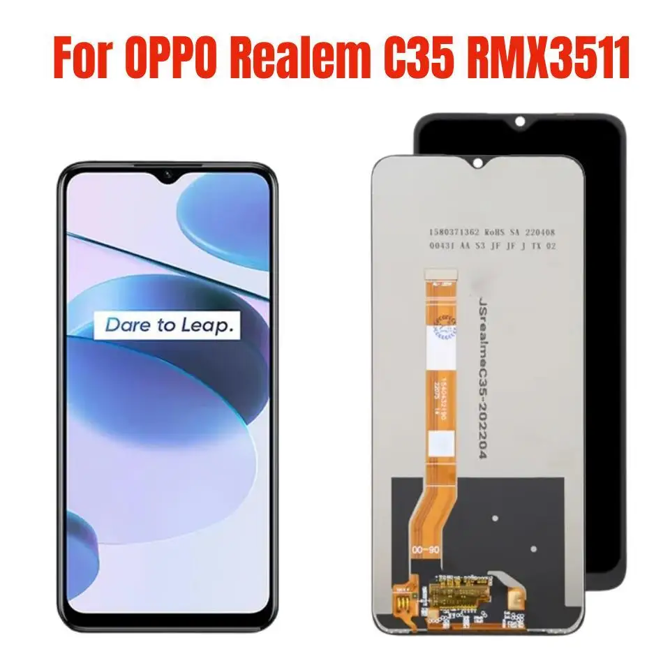 

Оригинальный дисплей для OPPO Realem C35 RMX3511 ЖК сенсорный экран в сборе дигитайзер для Realme C35 сменный экран