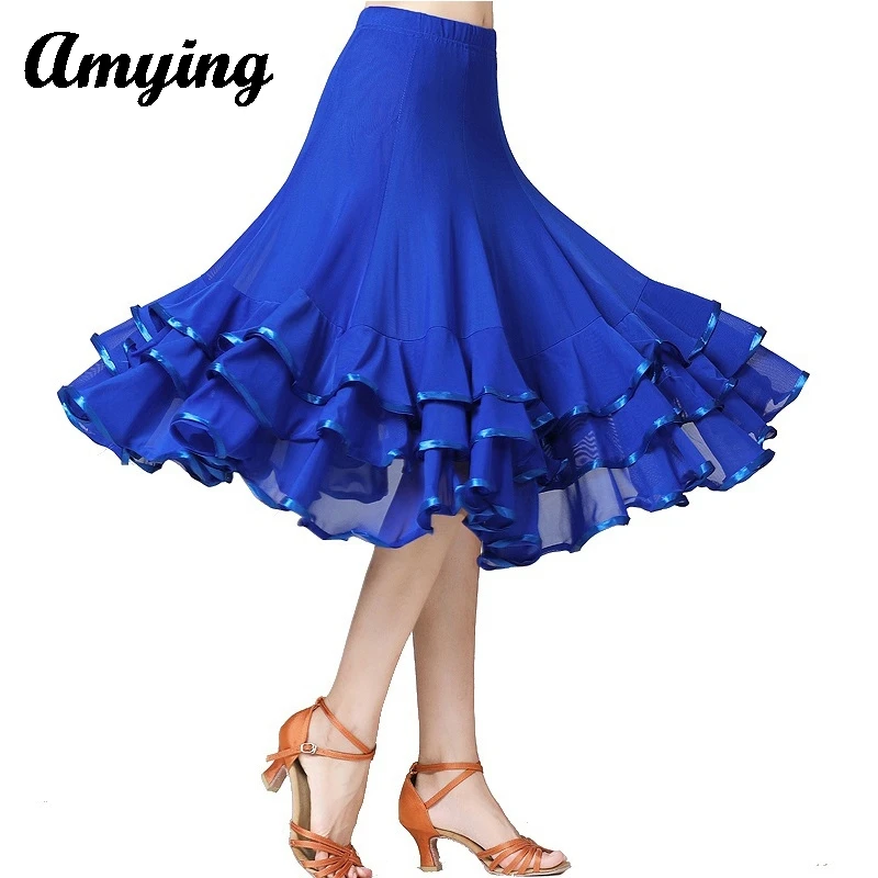 Женская сетчатая юбка-качели для современных танцев юбка латиноамериканских