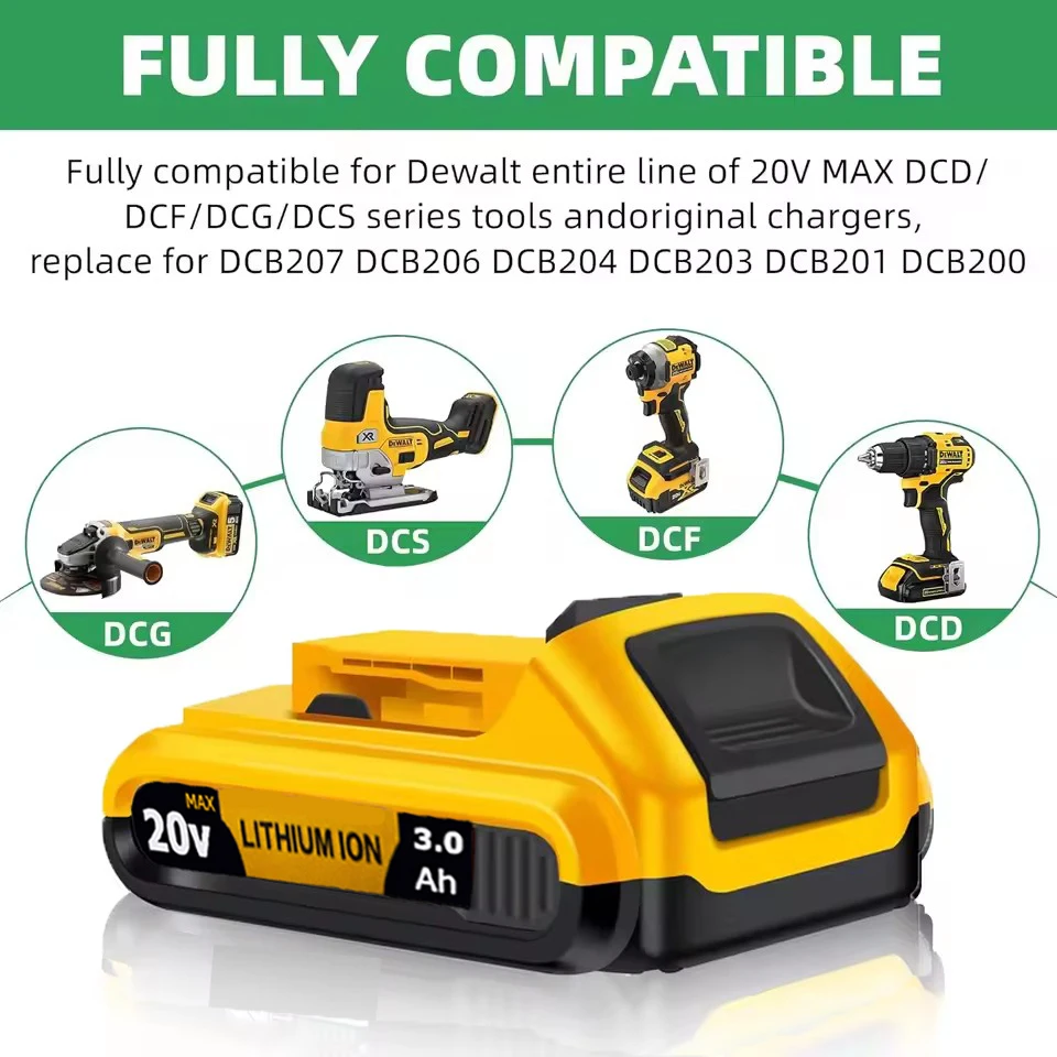 Аккумулятор для DeWalt 18 В 20 DCB203 DCB206 DCB205 DCB182