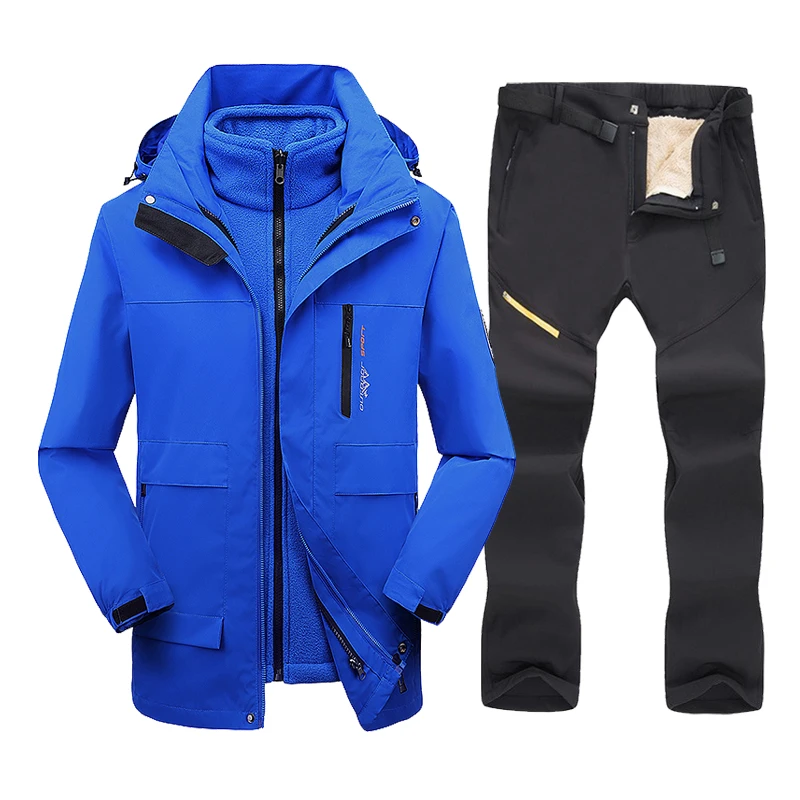 

Новый теплый зимний лыжный костюм, Мужская ветрозащитная Водонепроницаемая флисовая куртка для катания на лыжах и сноуборде, штаны, уличная Мужская брендовая зимняя куртка