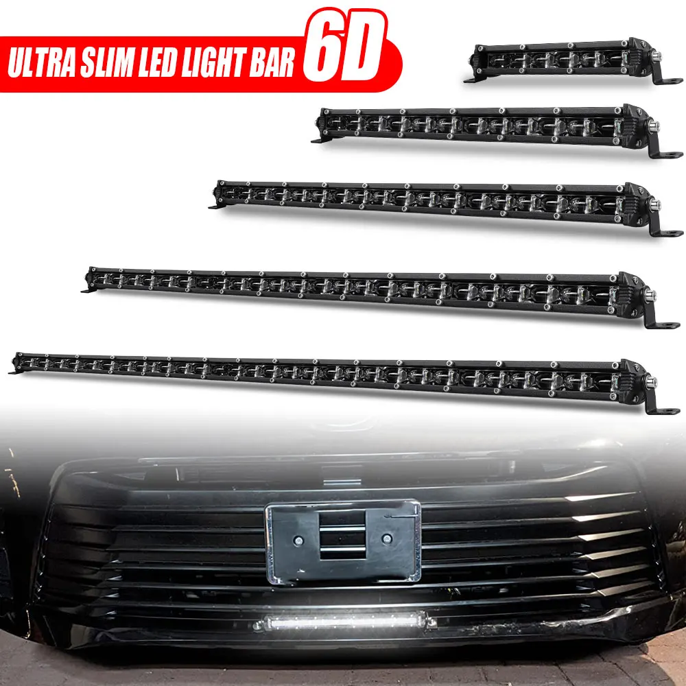 6D Светодиодная лента 7'' 13'' 20'' 26'' 32 дюйма Внедорожный узкий светодиодный автомобильный противотуманный фонарь для Нива Лада 4x4 SUV ATV 12V.