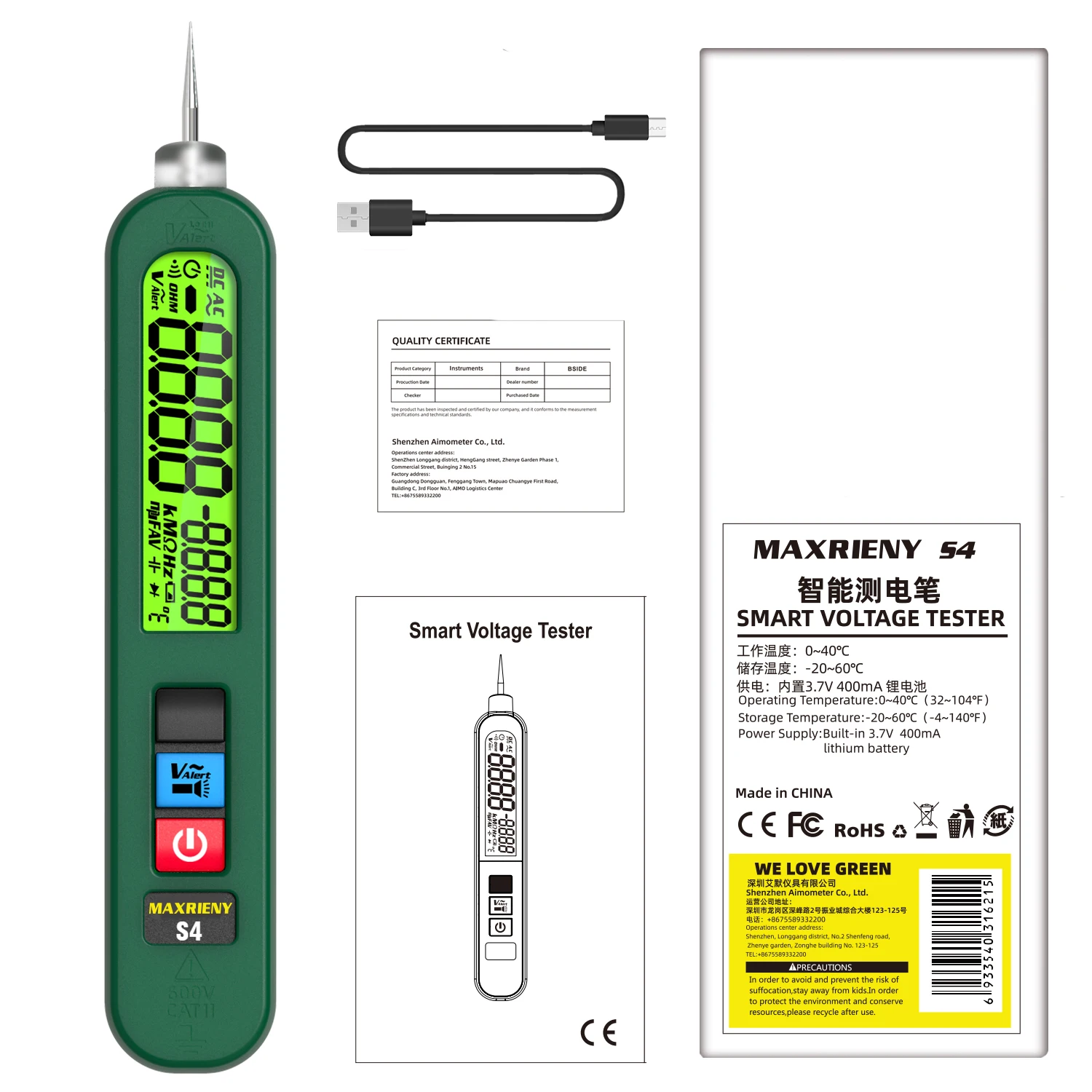 

Ручной тестер напряжения MAXRIENY 12-300 В