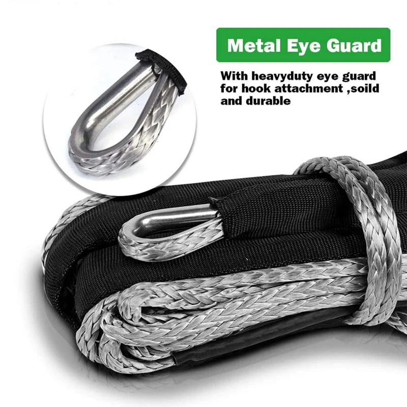 Синтетический трос лебедки 15 м 7700 фунтов с защитным рукавом строка для