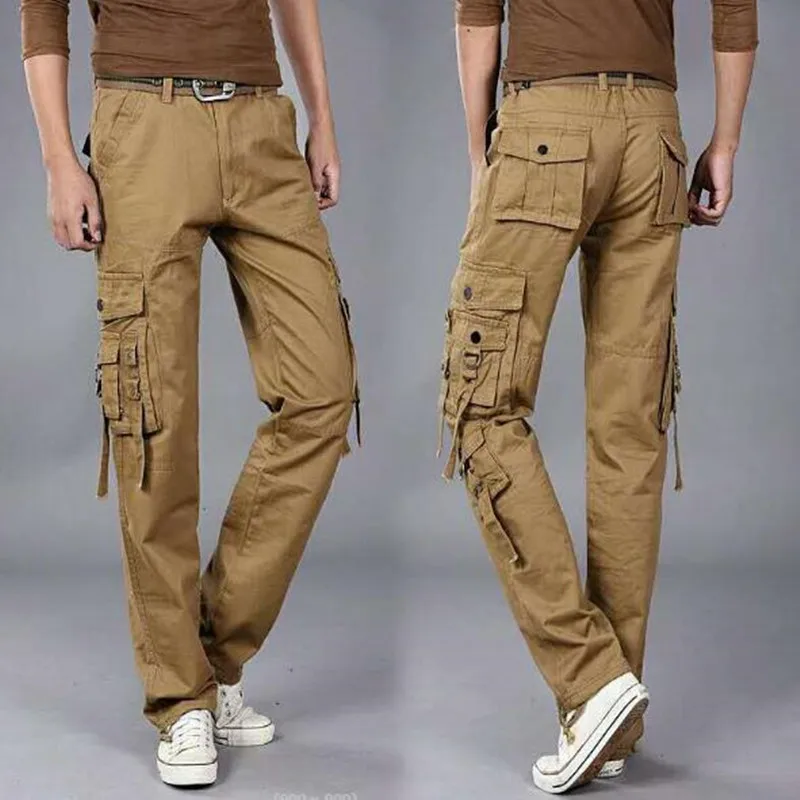 

Men's Casual Straight Pants Baggy Multi-pocket Cargo Pants Men's Outdoor Pants