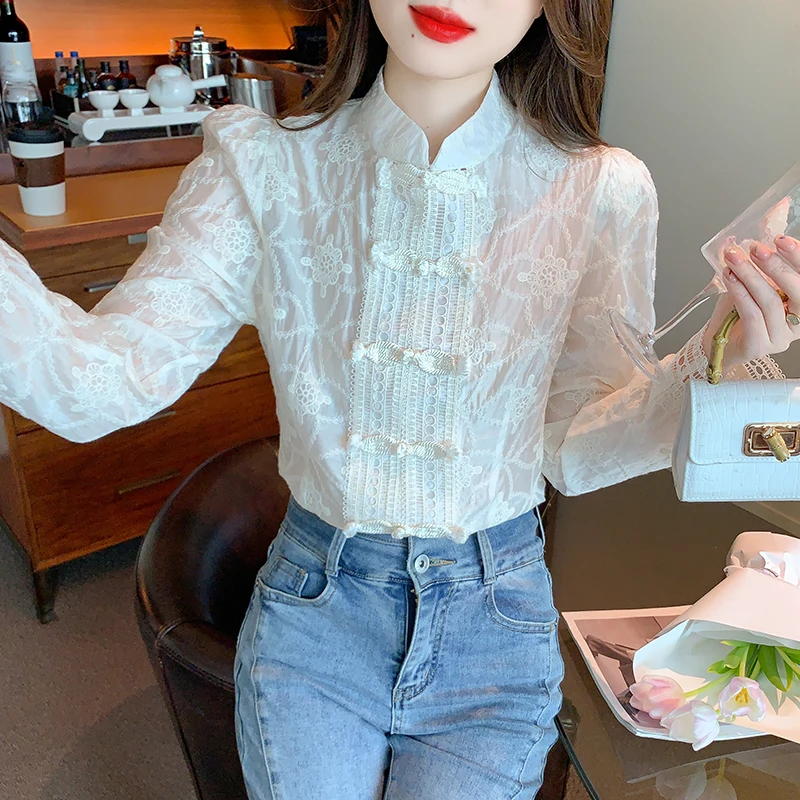 Модная новинка повседневная женская рубашка с длинным рукавом и