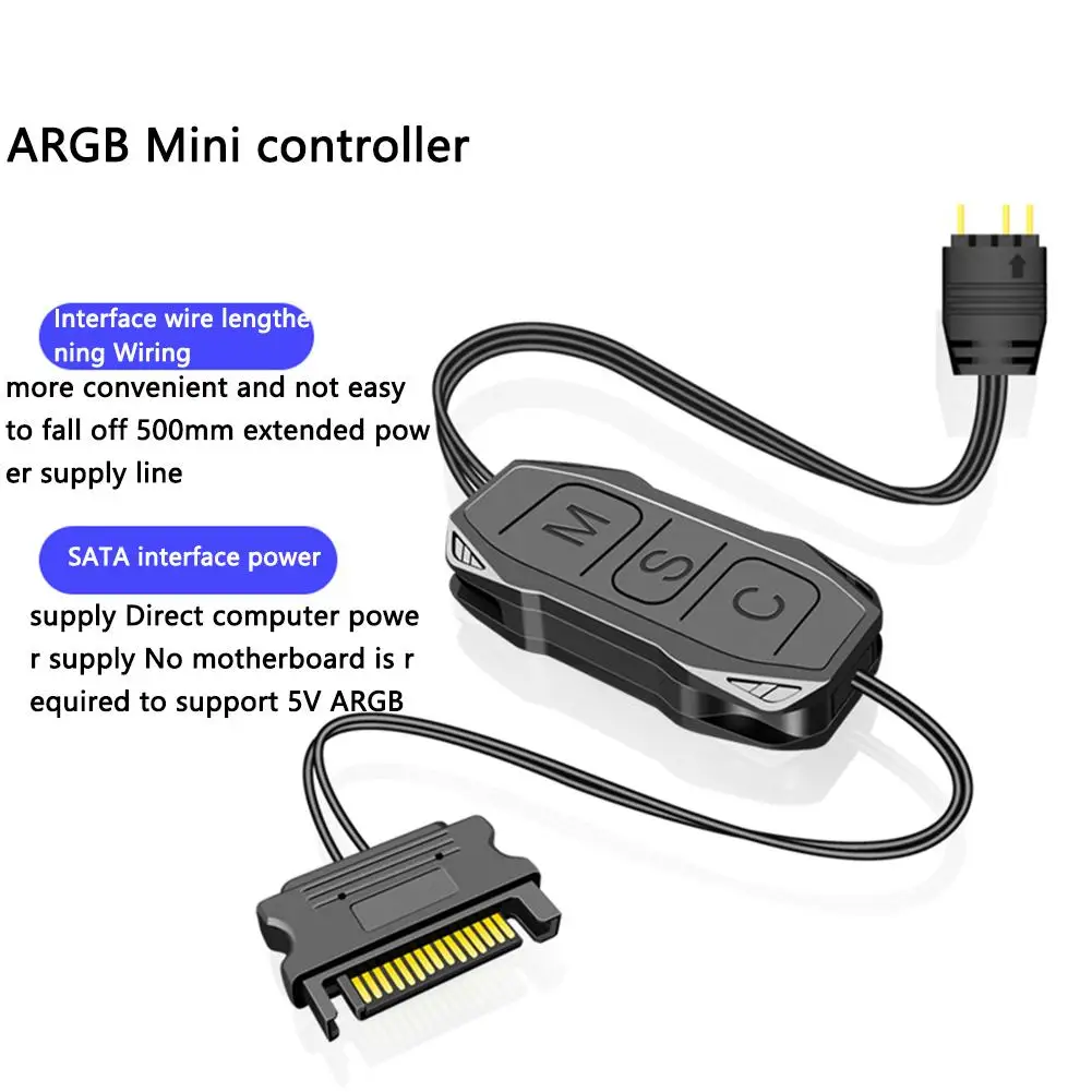 Мини-контроллер ARGB со стандартной совместимостью 5 В 3 контакта на SATA блок питания