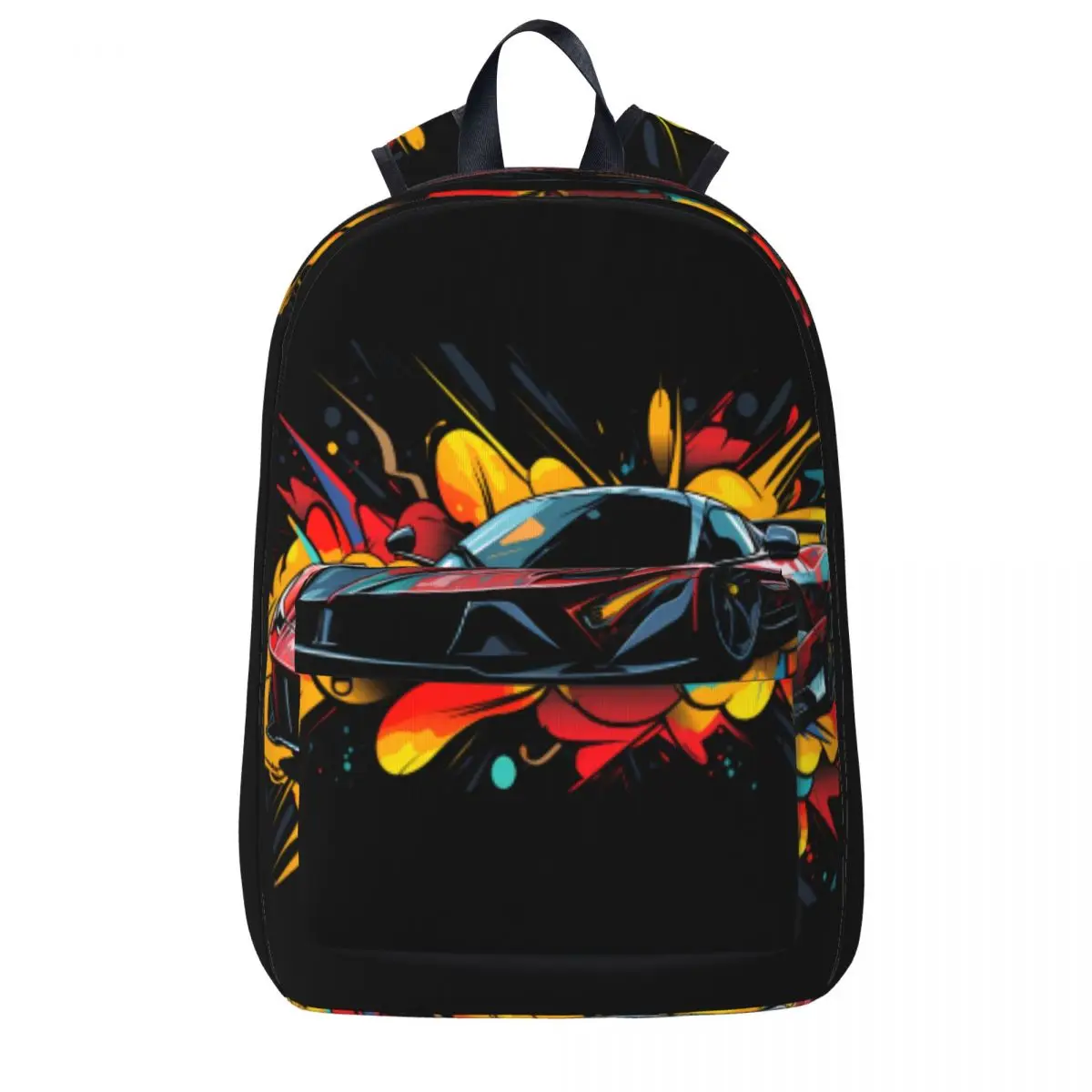 

Passionate Sports Car Backpack Cartoon Graffiti Workout Backpacks Women Men Quality Lightweight High School Bags Fun Rucksack