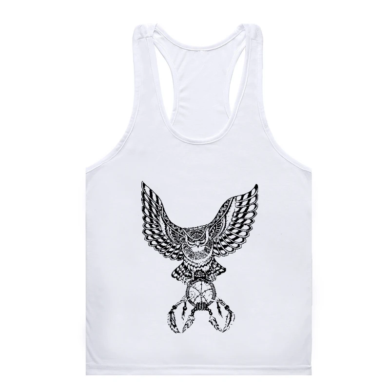 

Owl Relaxed tank top men for Men Stencil Screen Print Gym t-tank top menSoft & Comfy Casual Gift for men tank Gym t-tank top men