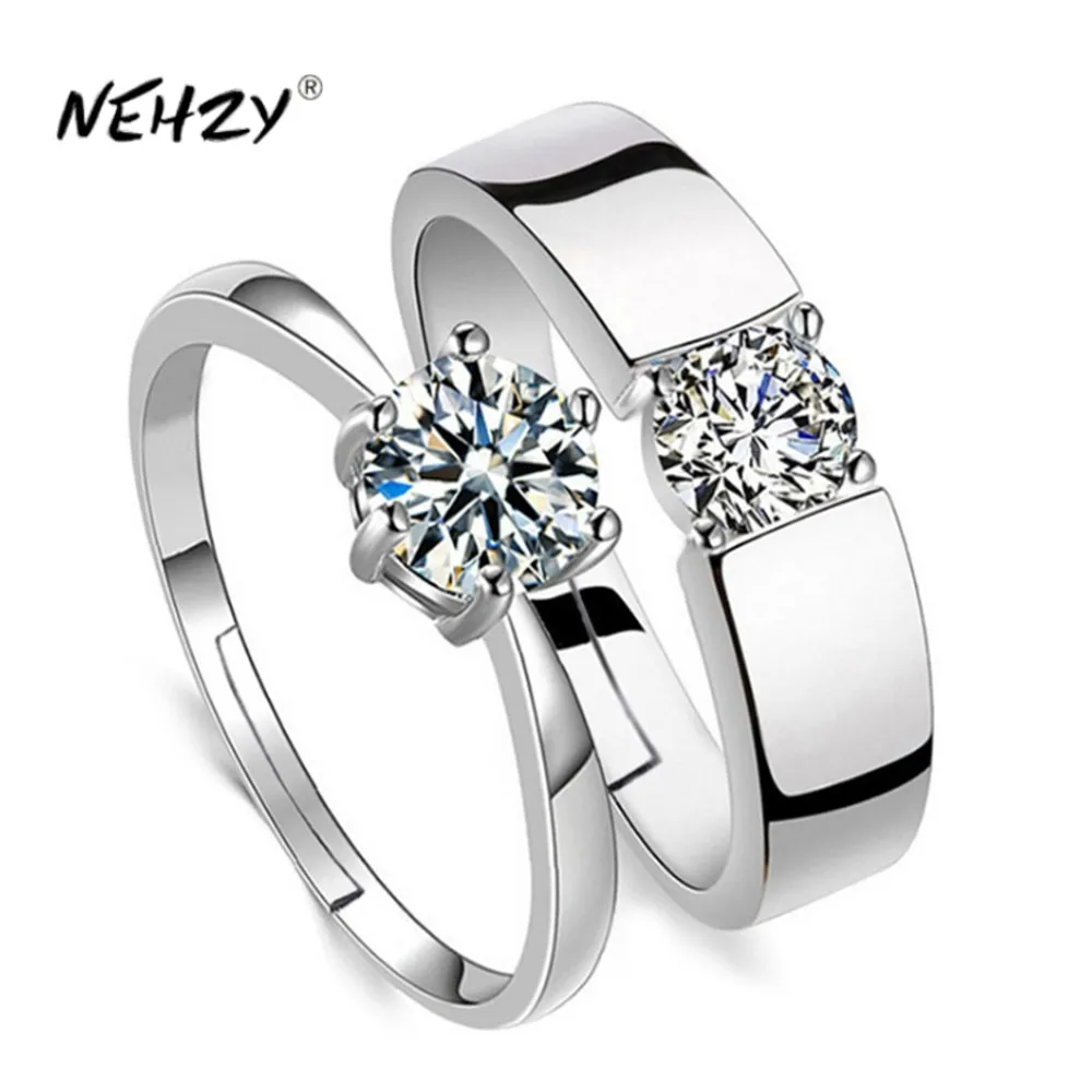 

NEHZY Silver plating new women's fashion jewelry high quality Cubic Zirconia four claw six claw men and women couple ring