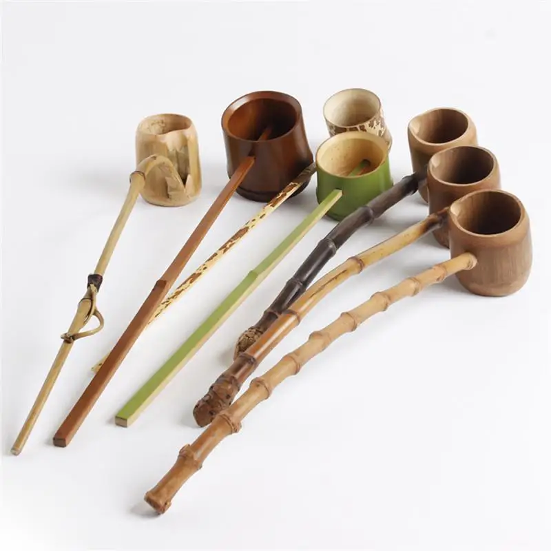 

Bamboo Root Long Handle Bamboo Tea Set Accessories Handmade Drink Spoon Retro Japanese-style Water Spoon For Tea Room Household
