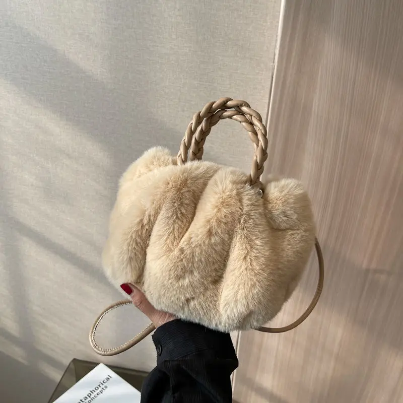 

Miracle Kira 2023 Autumn and Winter New Handbag Pleated Cloud Bag Plush Underarm One Shoulder Crossbody Small Bag Holiday Gifts